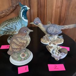 Porcelain Bird Figurines Priced Separately