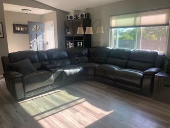Leather sectional couch