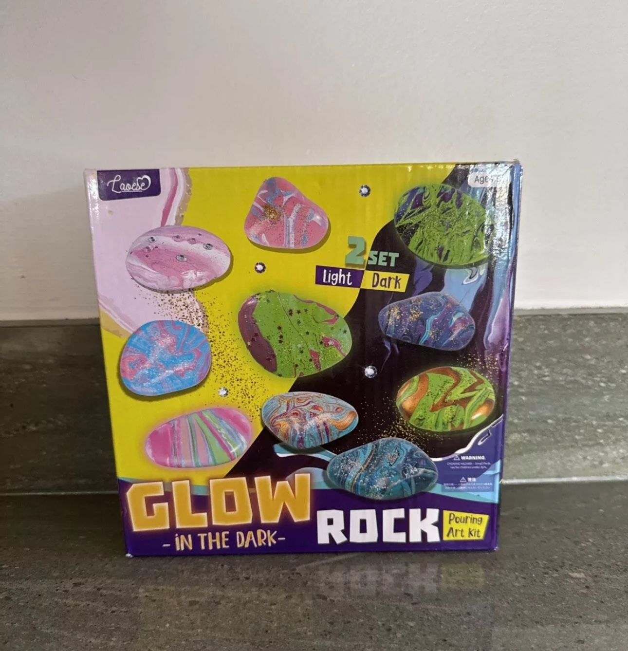 2 in 1 Rock Painting Art Kit - Glow in The Dark Pouring Rock Kit - Arts and C...