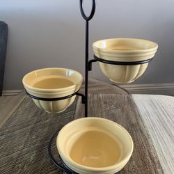 NEW Bowls With Metal Holder