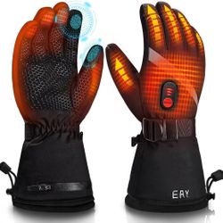 Heated Gloves for Men Women, Unisex Waterproof Rechargeable Heated Motorcycle Gloves, Winter Warm 7.4V Battery Powered Electric Heating Gloves for Out