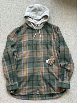 Vans Lopes Hooded Flannel Shirt Size XL Brand New