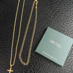 mens layered cross necklace