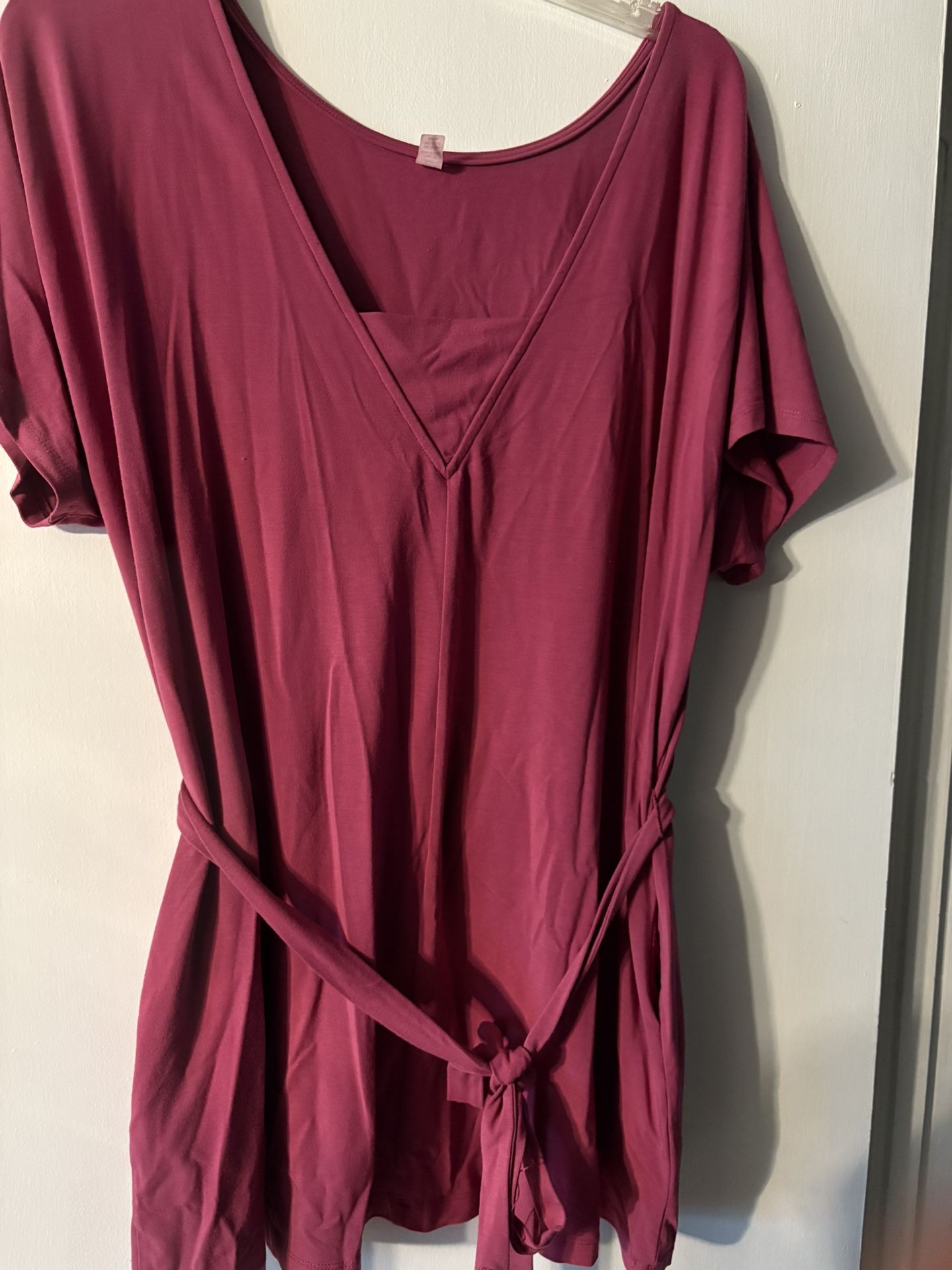 Betabrand Dusky Pink Tunic With Pockets, XL