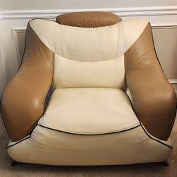 Leather Loveseat And Oversized Chair