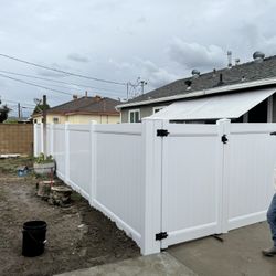 White Vinyl Fence 