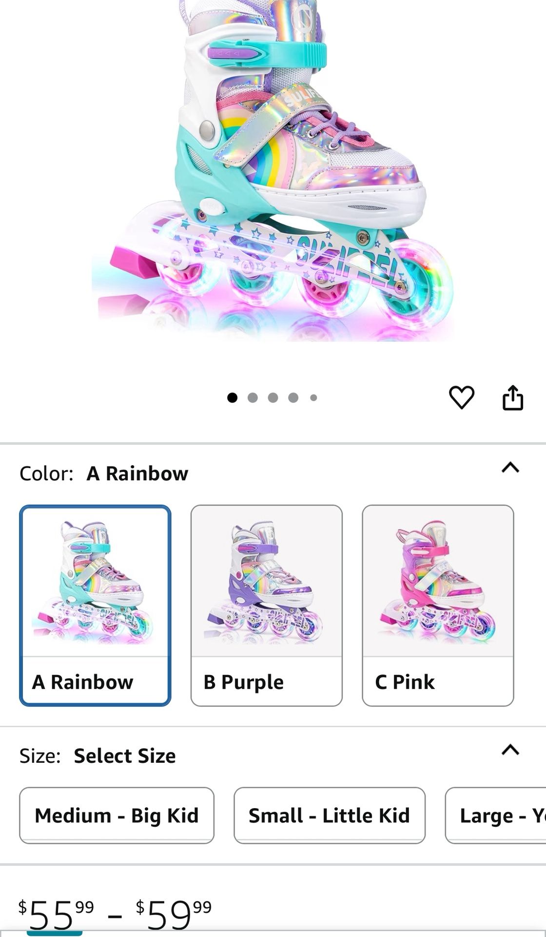 Girls Adjustable skates