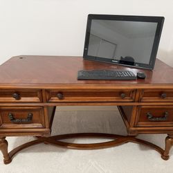 4455-912 Samuel Lawrence Furniture Madison - Cherry Leg Desk - Cherry Executive Desk Wood 