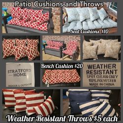 *New* Patio Indoor/Outdoor Cushions and Throws! 