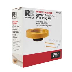 RELIABILT Jumbo Reinforced 4.9-in Brown Wax Jumbo toilet wax ring with bolts