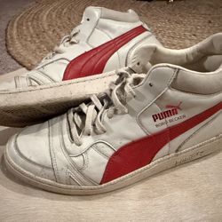 Puma Boris Becker US Men’s Size 9 White & Red Leather Sneakers