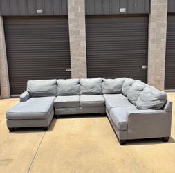 Large Gray Sectional Sofa w