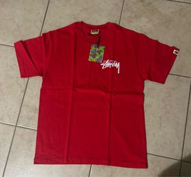 Red Stussy X Bape Tee
