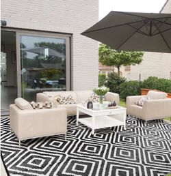 New Outdoor Rug 5x8 Waterproof Reversible Patio Rug