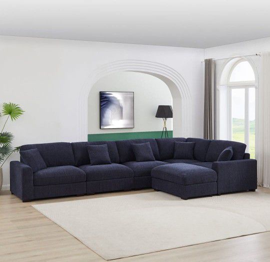 BRAND NEW 6 PIECES SECTIONAL COUCH WITH OTTOMAN INCLUDED 