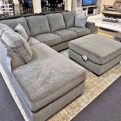 Altari Alloy Gray L Shaped Sectional Couch 