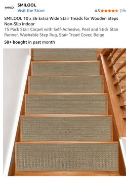 Brand New SMILOOL Non-Slip Stair Treads 15 Pack Beige