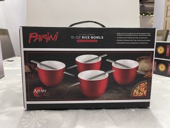 4 Piece Ceramic Rice Bowls 15oz Brand New