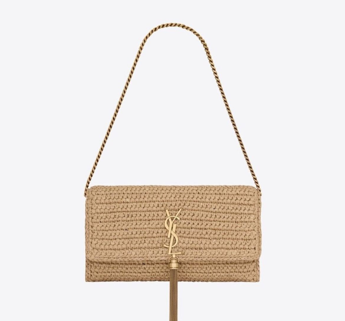 YSL Kate 99 Raffia Shoulder Bag