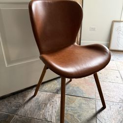 Two West Elm Leather Chairs