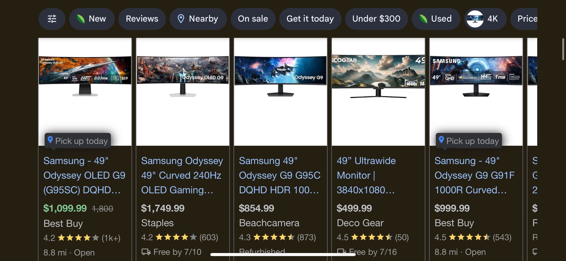 Samsung 49โ Odyssey G95C Curved Gaming Monitor โ 240Hz, DQHD โ Brand New in Box