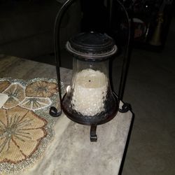 Black metall candle holder 12" H