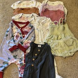 Baby Girl Clothes Lot 6-9 Months Spring Summer Outfits Dresses Rompers Set of 10