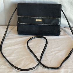 Liz Claiborne Small Black Suede Purse Bag
