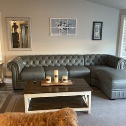 Brand New Genuine Top Grain Real Leather Sectional Couch 