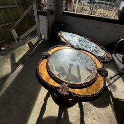 Brass Antique Two Side Table And Coffee Table