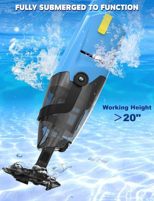 Efurden Handheld Pool Vacuum, Rechargeable Pool Cleaner with Running
