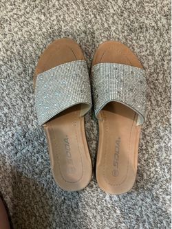 Woman sparkly sandals