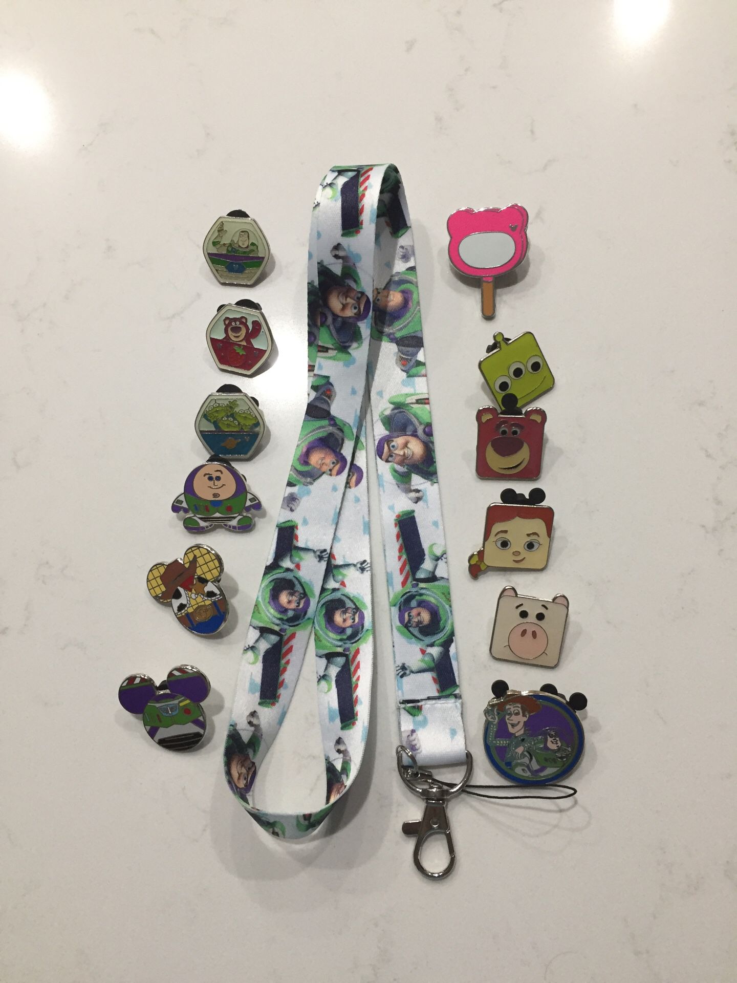 Disney Toy Story lanyard with 12 tradable pins