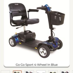 Gogo Pride Elite Power Chair ()Blue With Harmar Lift 