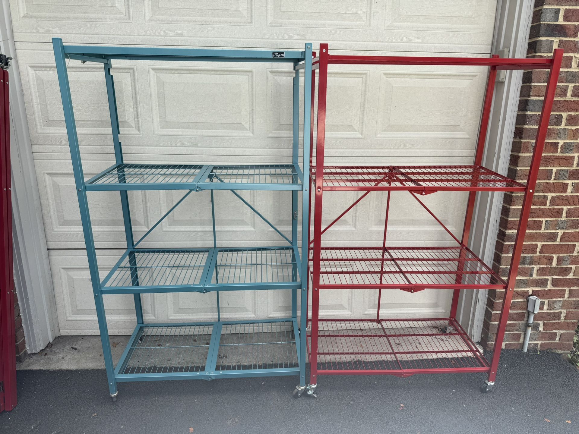 Origami Foldable 4-Tier Metal Storage Shelf