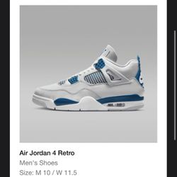 Jordan 4 Military Blue Size 10  (looking for a 9)