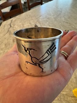 Silver Baby Cup with Bird Engraving