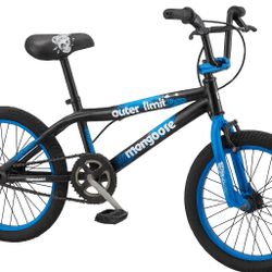 Mongoose Outer Limit BMX Bike – 20” Wheels – Freestyle Pegs – Black/Blue – Used