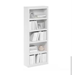 63.54 in. Tall White Wood 5-Shelf
Bookcase

$60
