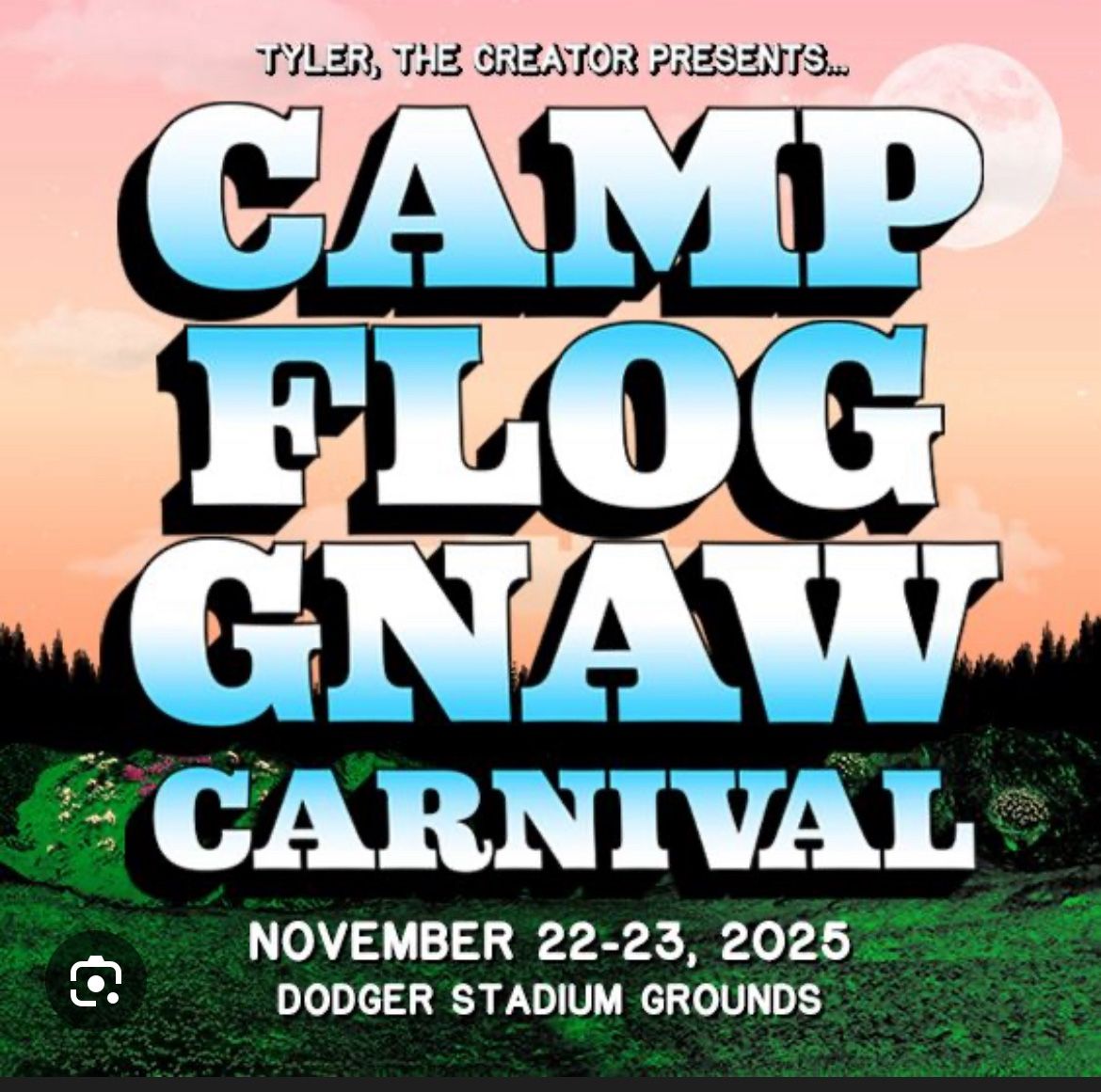 2 VIP CAMP FLAG GNAW TICKETS 11/23 Sunday