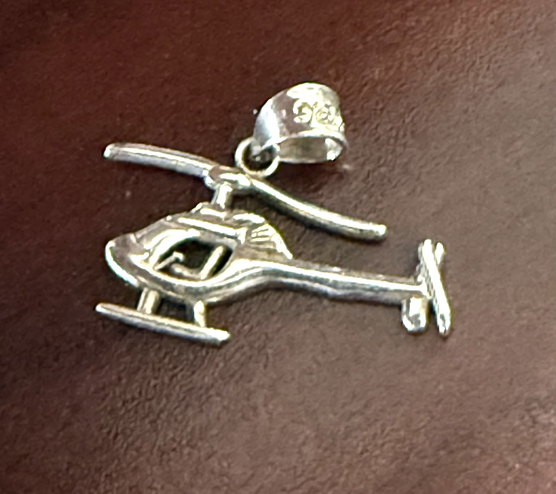 925 Sterling Silver Helicopter Pendant 