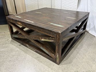 Rustic Square Color Wash Coffee Table