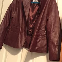Pre-Christmas Special:Pamela McCoy Medium Burgundy 100% Leather Jacket Like New