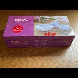 Soup Set - Opal Glassware - 7 Piece Soup Set