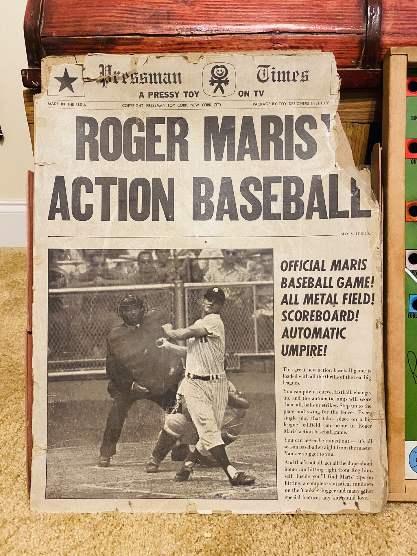 Vintage Roger Maris Board Game, Rare!!  Highly Collectible