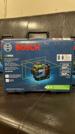 New in Sealed box. BOSCH - 260 ft. Green Self Leveling Line Laser Level, Fine Adjustment Mount and Hard Carrying Case