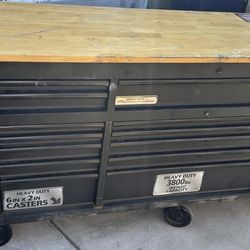 Husky 72 inch WX 24 inch D heavy duty 18 drawer mobile workbench cabinet with adjustable height