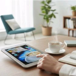 Samsung Galaxy Tab 3/SM-T110/8GB/Wi-Fi Only/7inches/White/Works/Screen Unlocked. NO ACCESSORIES OR CHARGER INCLUDED. The image shows a Samsung Galaxy 