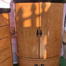 Two Big Closets Or Cabinets With Plenty Space For Clothes Or Toys Great Condition Oak Satin Color And Black 