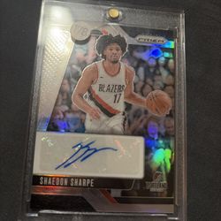 Shaedon Sharpe Prizm Silver Refractor Auto 